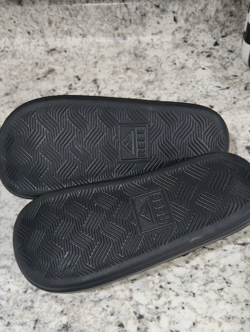 Reef Men's Black Double-Strap Slide Sandals